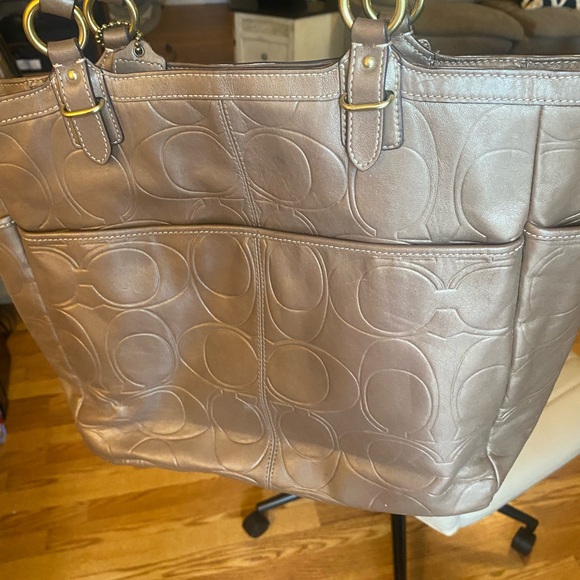 Coach Brown Signature Tote with Glossy Finish - Picture 10 of 10